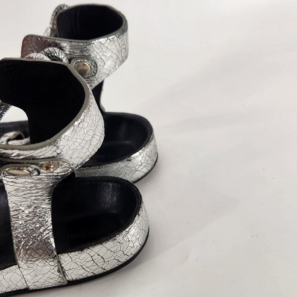 Isabel Marant Either Metallic Leather Sandals Tulip Bow Gladiator Womens Size 36 - Picture 12 of 15